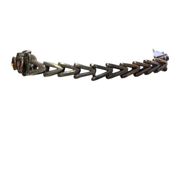 Silver .925 Ladies 7.5" Chain Bracelet Faux Faceted Red Stones - Picture 4 of 8